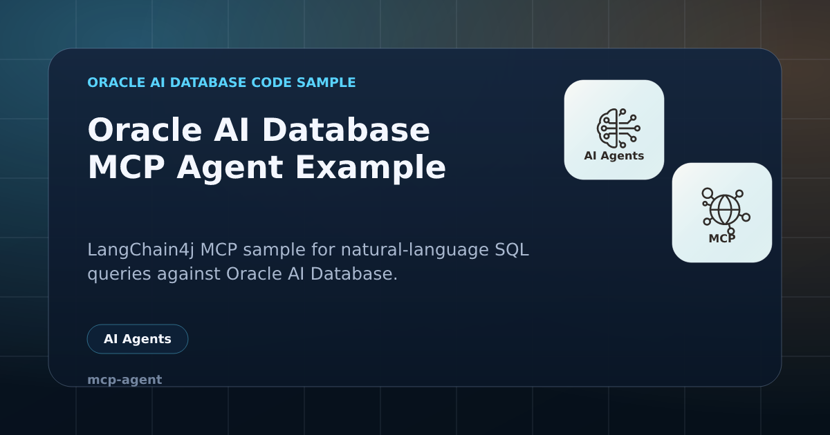 Oracle AI Database MCP Agent Example | Oracle AI Database Code Samples