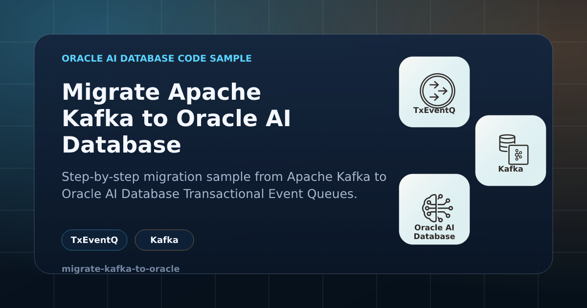 Migrate Apache Kafka to Oracle AI Database Transactional Event Queues ...