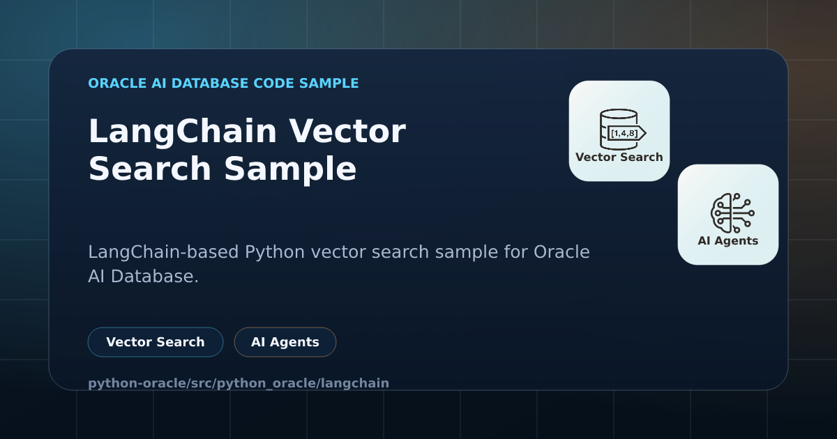 LangChain Vector Search Sample | Oracle AI Database Code Samples