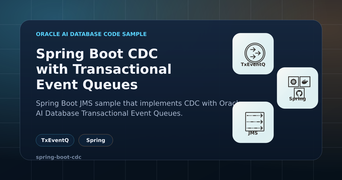 Spring Boot CDC with Transactional Event Queues (TxEventQ) (JMS ...