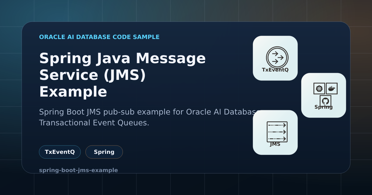Spring Java Message Service (JMS) Example | Oracle AI Database Code Samples
